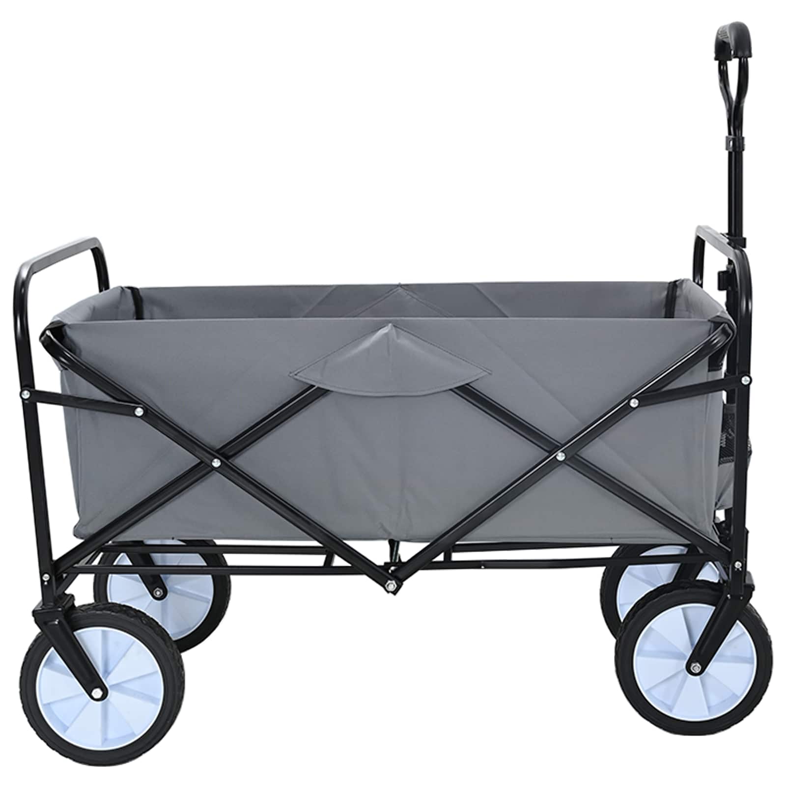 vidaXL Folding Shopping Trolley with Breaks Grey 94 x 53 x 99 cm 4