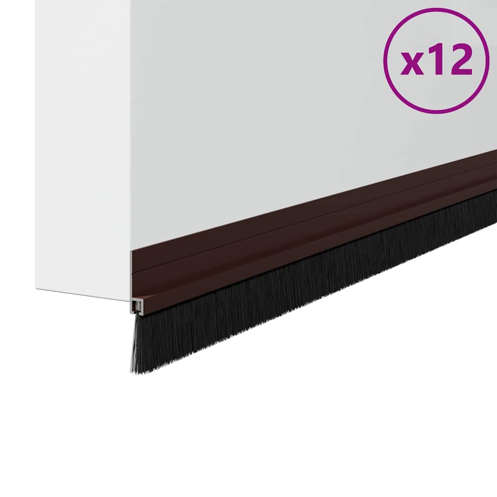 vidaXL Self-adhesive Door Brush Seals 12 pcs 100 cm Aluminium Alloy 3