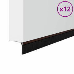 vidaXL Screw-on Door Brush Seals 12 pcs Brown 100 cm Aluminium Alloy 2