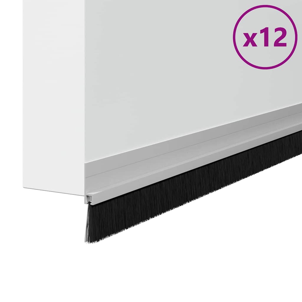 vidaXL Self-adhesive Door Brush Seals 12 pcs 100 cm Aluminium Alloy 3