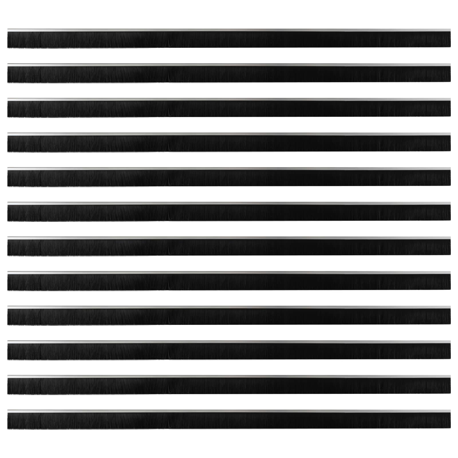 vidaXL Self-adhesive Door Brush Seals 12 pcs 100 cm Aluminium Alloy 2