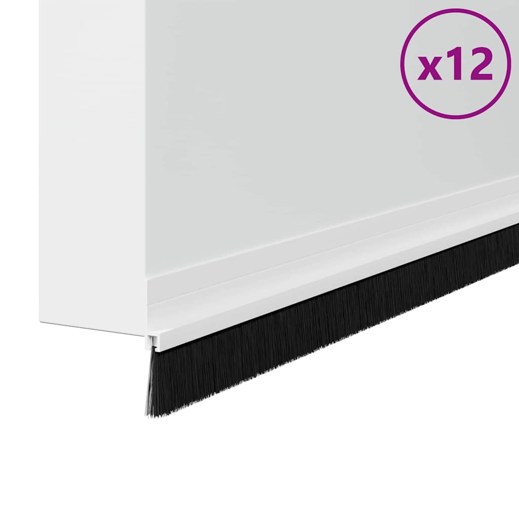 vidaXL Self-adhesive Door Brush Seals 12 pcs 100 cm Aluminium Alloy 3