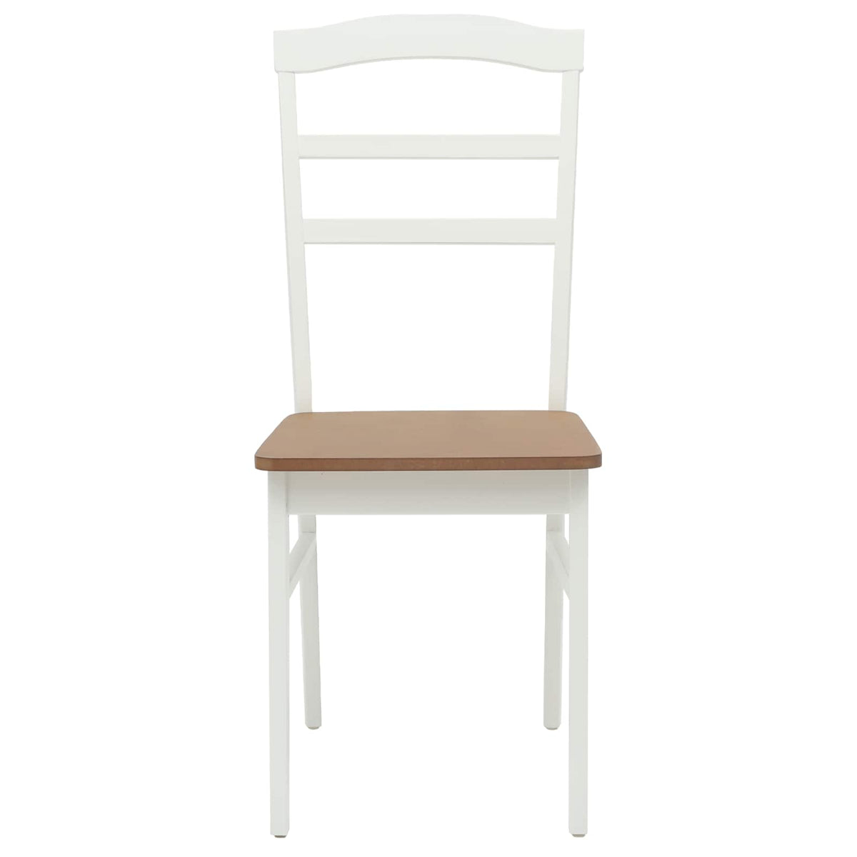 Dining Chair 2 pcs Solid Rubber Wood White and natural