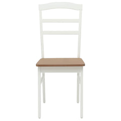 Dining Chair 2 pcs Solid Rubber Wood White and natural