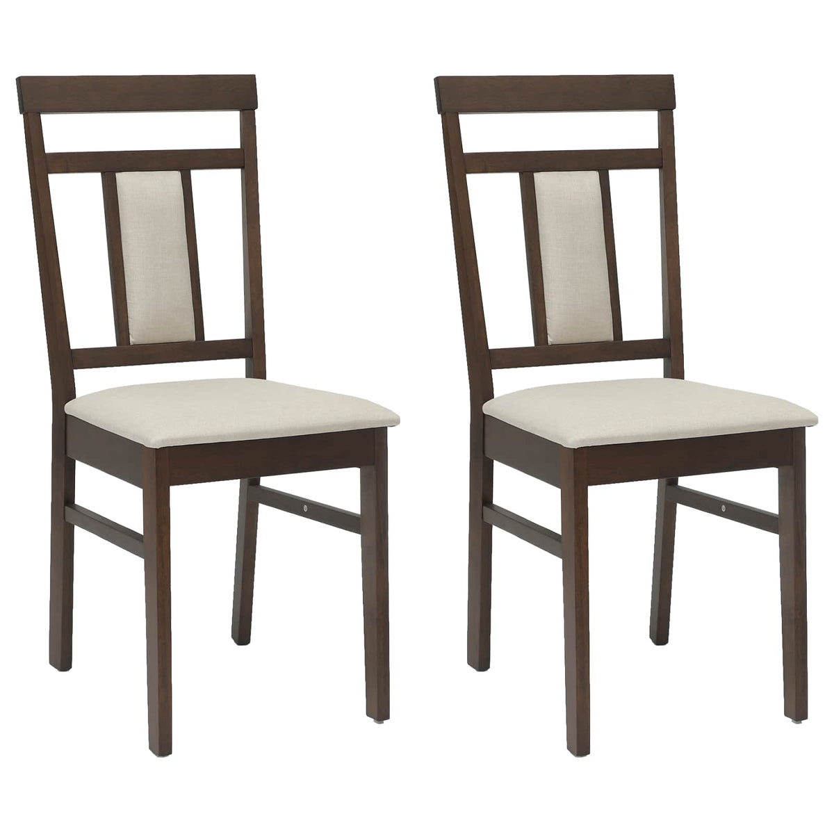 Dining Chair 2 pcs Solid Rubber Wood Light brown and light