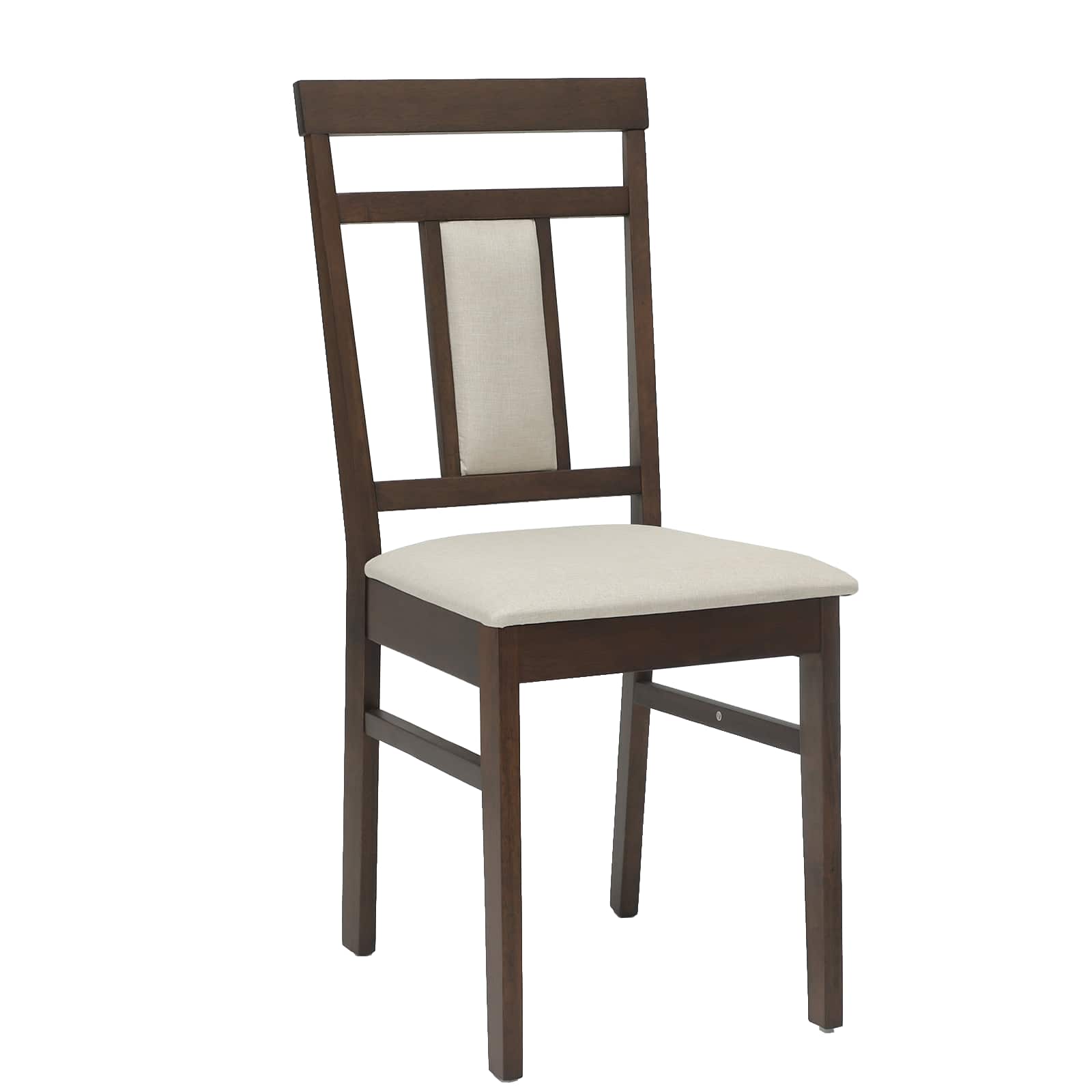 vidaXL Dining Chair 2 pcs Solid Rubber Wood Light Brown and Light 4