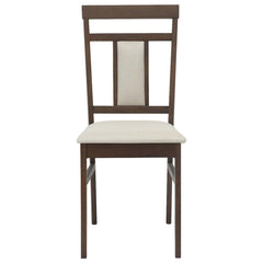 vidaXL Dining Chair 2 pcs Solid Rubber Wood Light Brown and Light 5