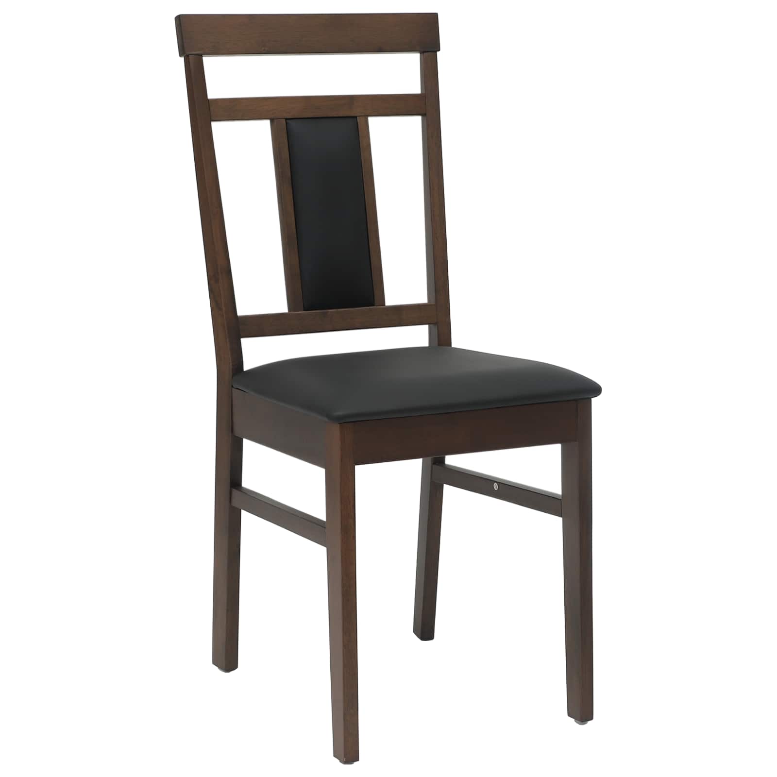 vidaXL Dining Chair 2 pcs Solid Rubber Wood Light Brown and Black 4