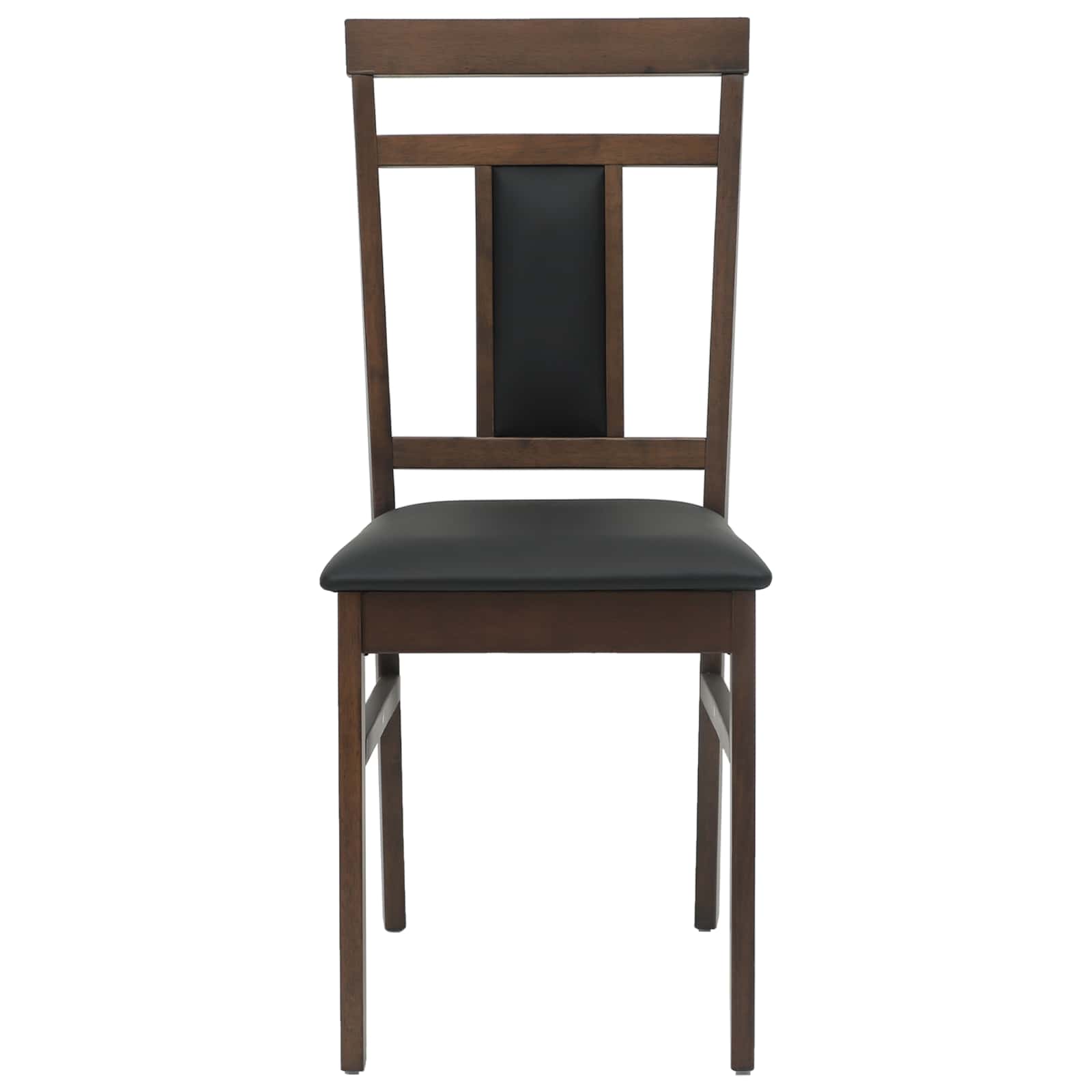 vidaXL Dining Chair 2 pcs Solid Rubber Wood Light Brown and Black 5