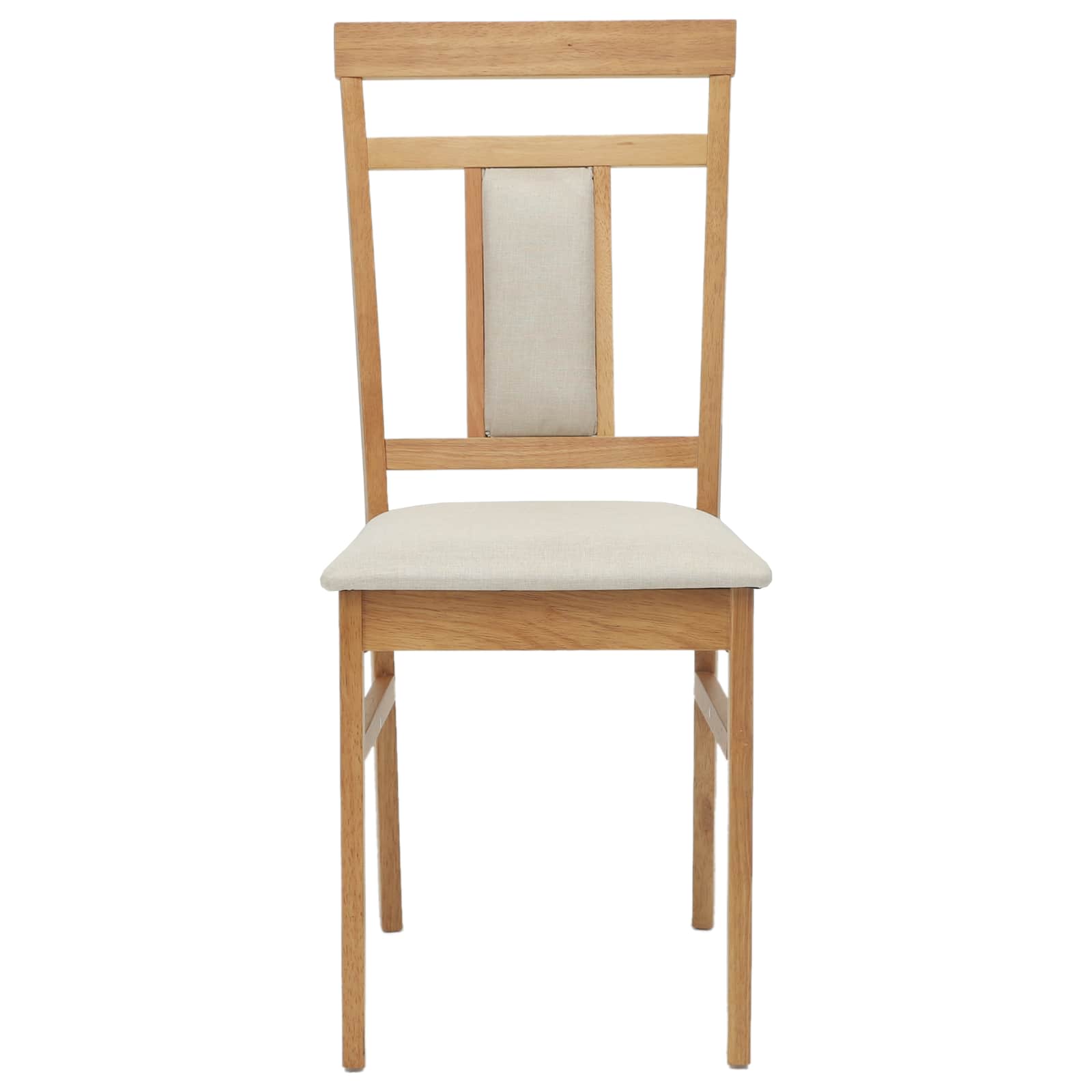 vidaXL Dining Chair 2 pcs Solid Rubber Wood Natural and Light 5