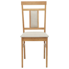 vidaXL Dining Chair 2 pcs Solid Rubber Wood Natural and Light 5