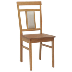 vidaXL Dining Chair 2 pcs Solid Rubber Wood Natural 4