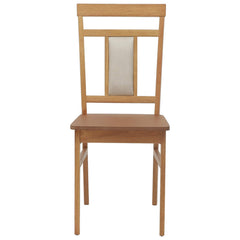 vidaXL Dining Chair 2 pcs Solid Rubber Wood Natural 5