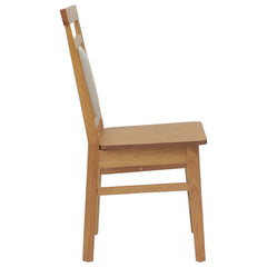 vidaXL Dining Chair 2 pcs Solid Rubber Wood Natural 6