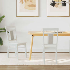 vidaXL Dining Chair 2 pcs Solid Rubber Wood White 36 x 44.5 x 91.5 cm 1