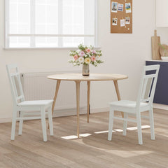vidaXL Dining Chair 2 pcs Solid Rubber Wood White 36 x 44.5 x 91.5 cm 3