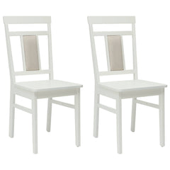 vidaXL Dining Chair 2 pcs Solid Rubber Wood White 36 x 44.5 x 91.5 cm 2