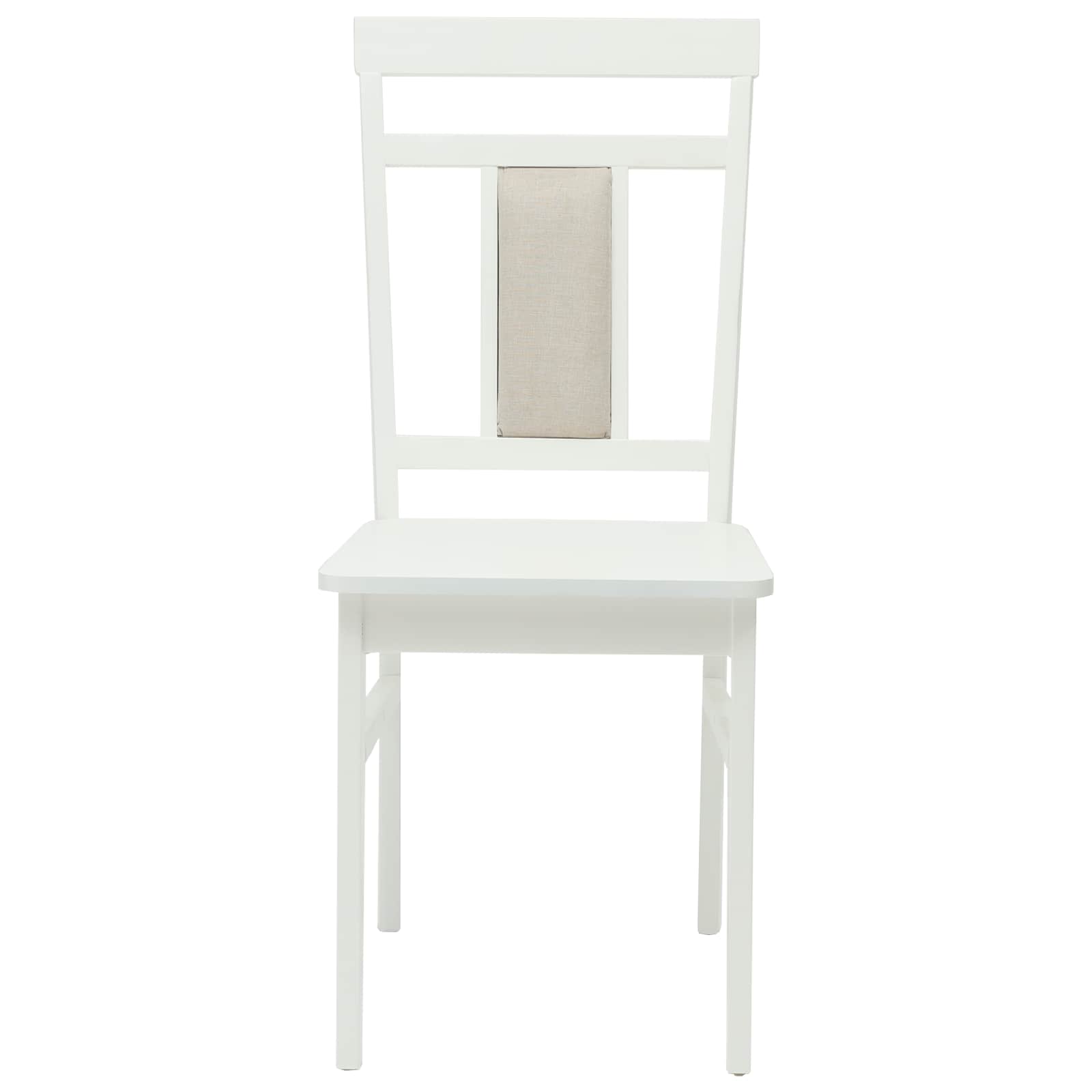vidaXL Dining Chair 2 pcs Solid Rubber Wood White 36 x 44.5 x 91.5 cm 5
