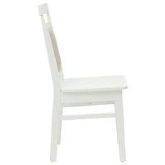 vidaXL Dining Chair 2 pcs Solid Rubber Wood White 36 x 44.5 x 91.5 cm 6