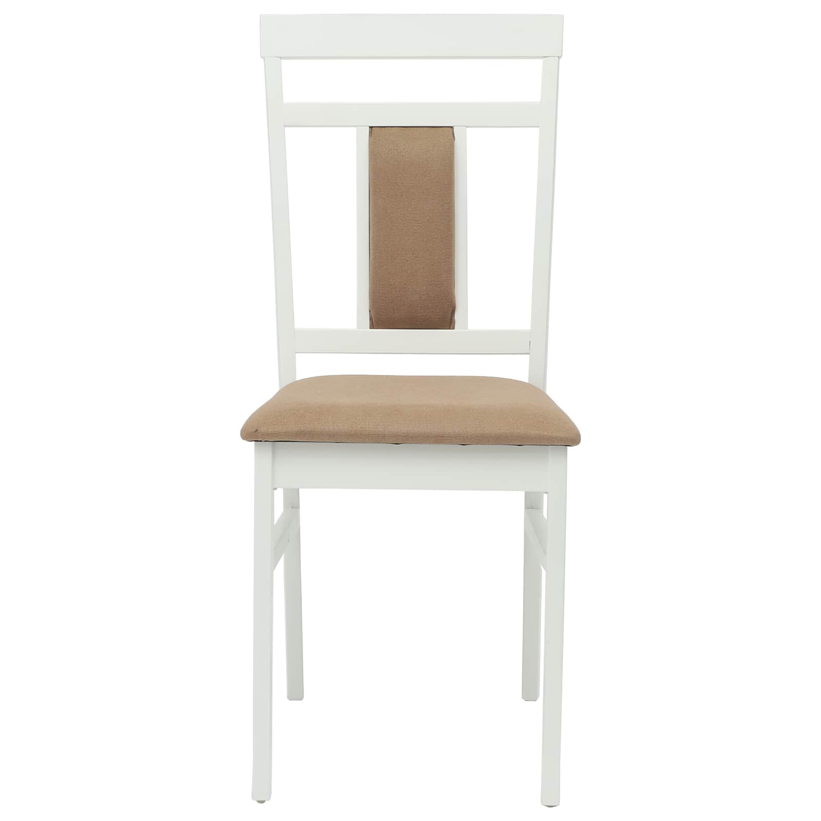 vidaXL Dining Chair 2 pcs Solid Rubber Wood White and Brown 5
