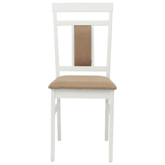 vidaXL Dining Chair 2 pcs Solid Rubber Wood White and Brown 5