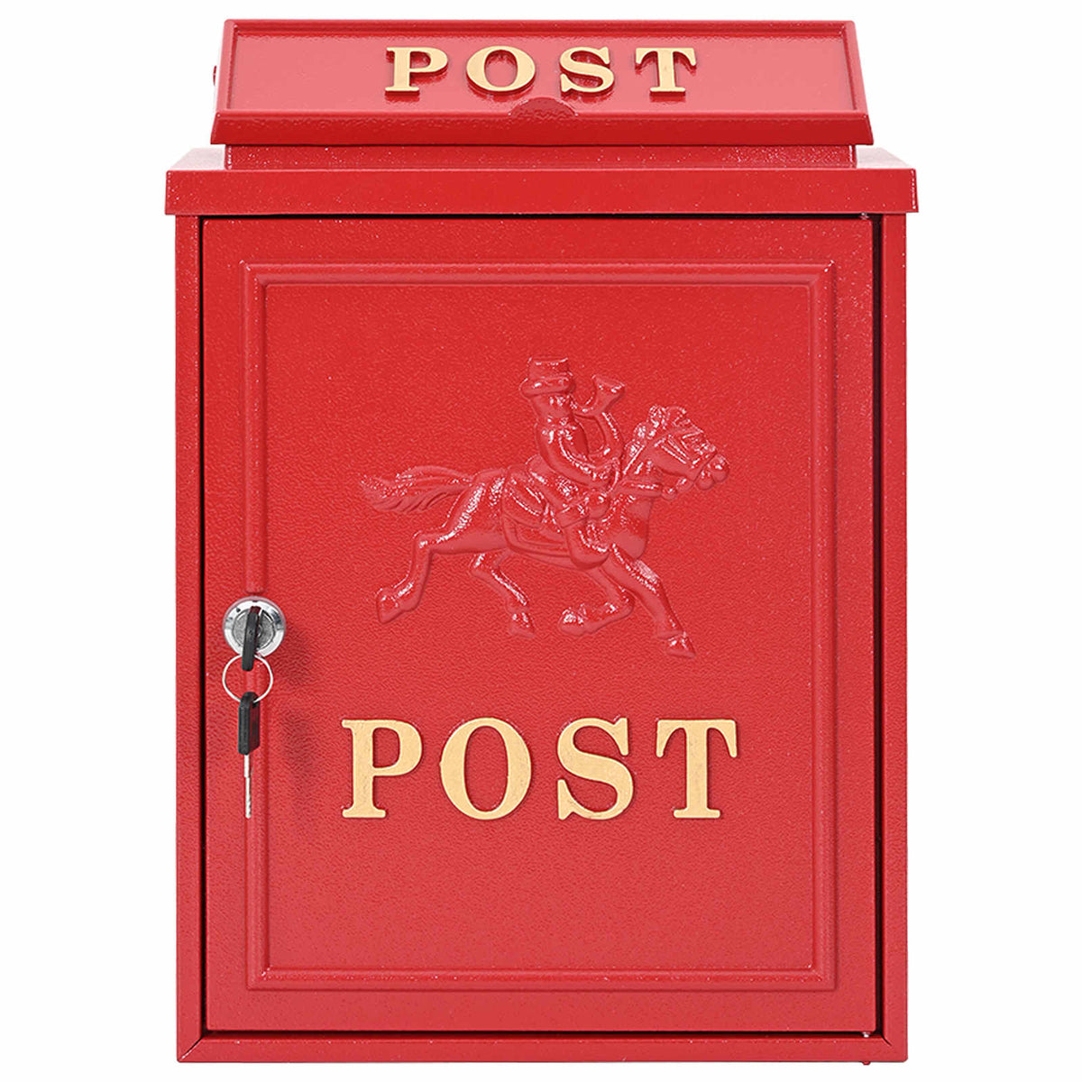 Wall Mounted Mailbox 29 x 13 x 41 cm Cast Aluminum Red