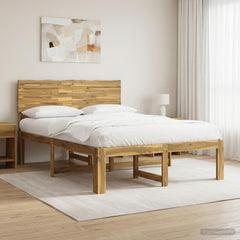 Double Bed Frame with Headboard ROSTOCK Length 190 cm White 135 cm