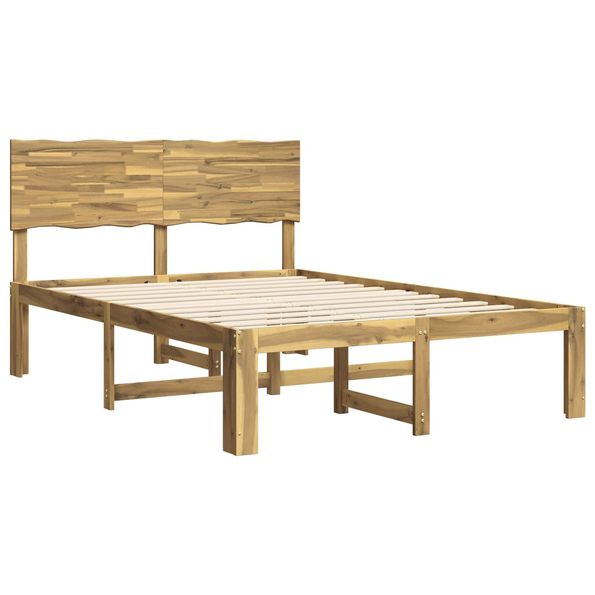 Double Bed Frame with Headboard ROSTOCK Length 200 cm White 140 cm