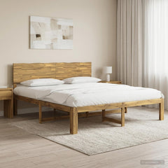 Double Bed Frame with Headboard ROSTOCK Length 200 cm White 200 cm