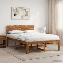 Double Bed Frame with Headboard ROSTOCK Length 190 cm Natural 135 cm