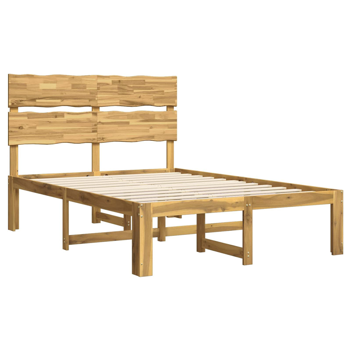 Double Bed Frame with Headboard ROSTOCK Length 200 cm White 140 cm