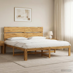 Double Bed Frame with Headboard ROSTOCK Length 200 cm White 180 cm