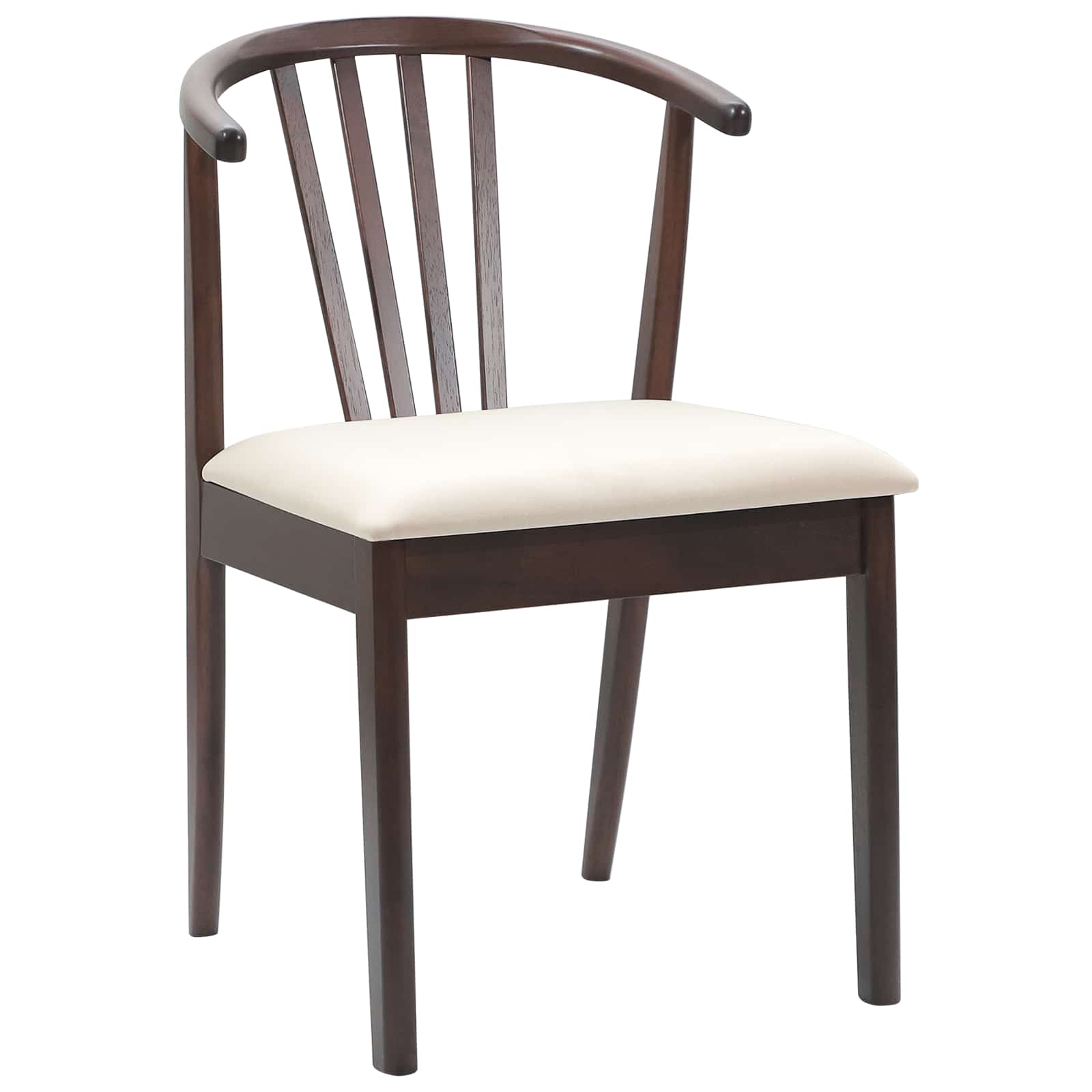 vidaXL Dining Chair 2 pcs Solid Rubberwood Light Brown and Light 4
