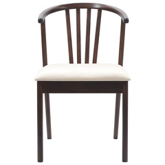 vidaXL Dining Chair 2 pcs Solid Rubberwood Light Brown and Light 5