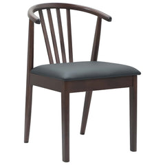 vidaXL Dining Chair 2 pcs Solid Rubberwood Light Brown and Black 4
