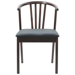 vidaXL Dining Chair 2 pcs Solid Rubberwood Light Brown and Black 5