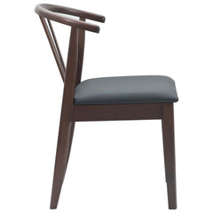 vidaXL Dining Chair 2 pcs Solid Rubberwood Light Brown and Black 6
