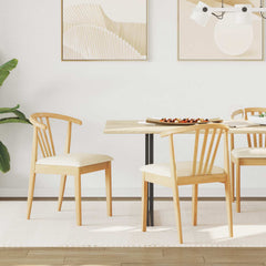 vidaXL Dining Chair 2 pcs Solid Rubberwood Natural and Light 1