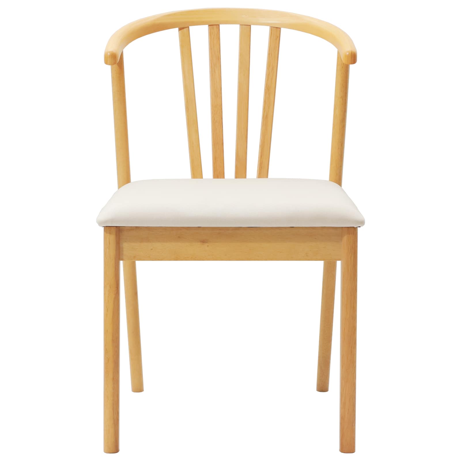 vidaXL Dining Chair 2 pcs Solid Rubberwood Natural and Light 5