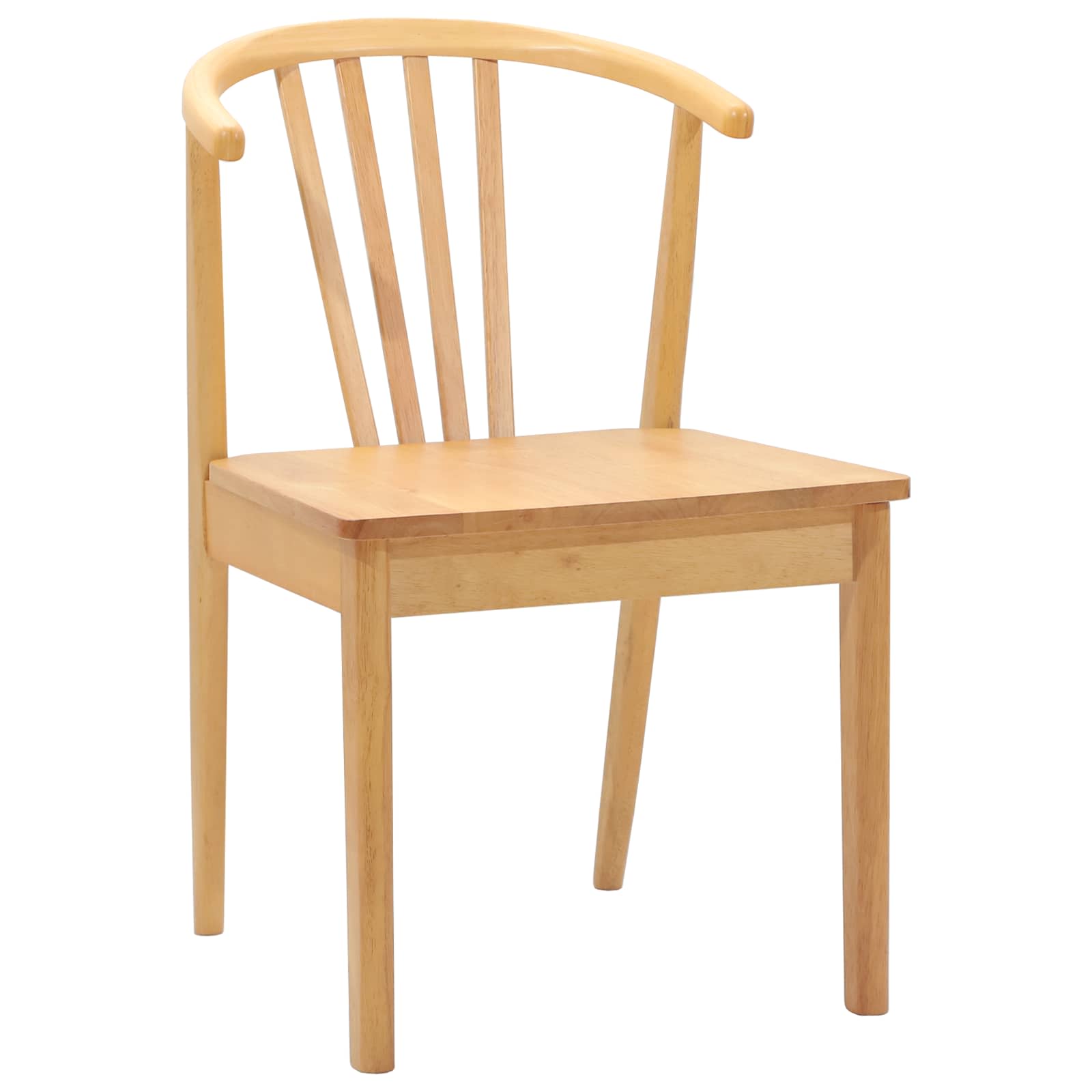 vidaXL Dining Chair 2 pcs Solid Rubberwood Natural 51 x 61 x 80.5 cm 4