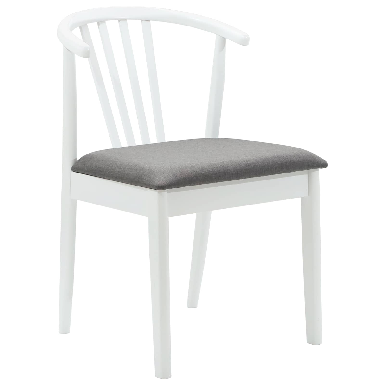 vidaXL Dining Chair 2 pcs Solid Rubberwood White and Grey 4