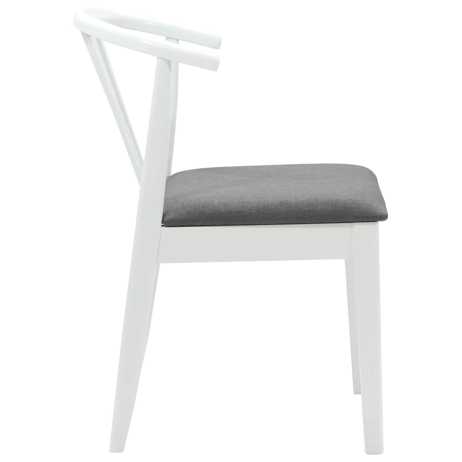 vidaXL Dining Chair 2 pcs Solid Rubberwood White and Grey 6