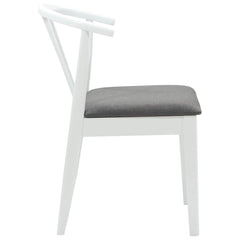 vidaXL Dining Chair 2 pcs Solid Rubberwood White and Grey 6