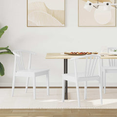 vidaXL Dining Chair 2 pcs Solid Rubberwood White 51 x 61 x 80.5 cm 1
