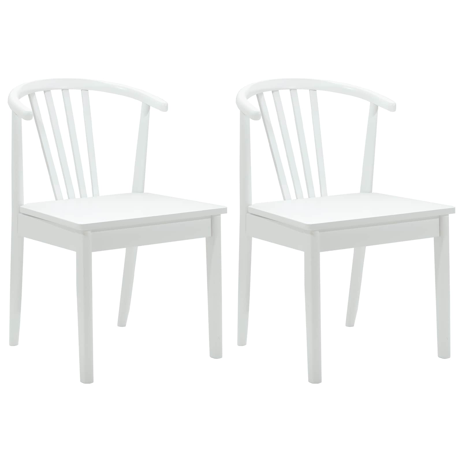 vidaXL Dining Chair 2 pcs Solid Rubberwood White 51 x 61 x 80.5 cm 2