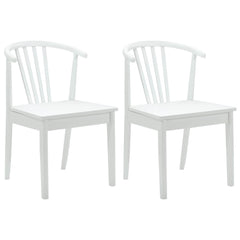 vidaXL Dining Chair 2 pcs Solid Rubberwood White 51 x 61 x 80.5 cm 2