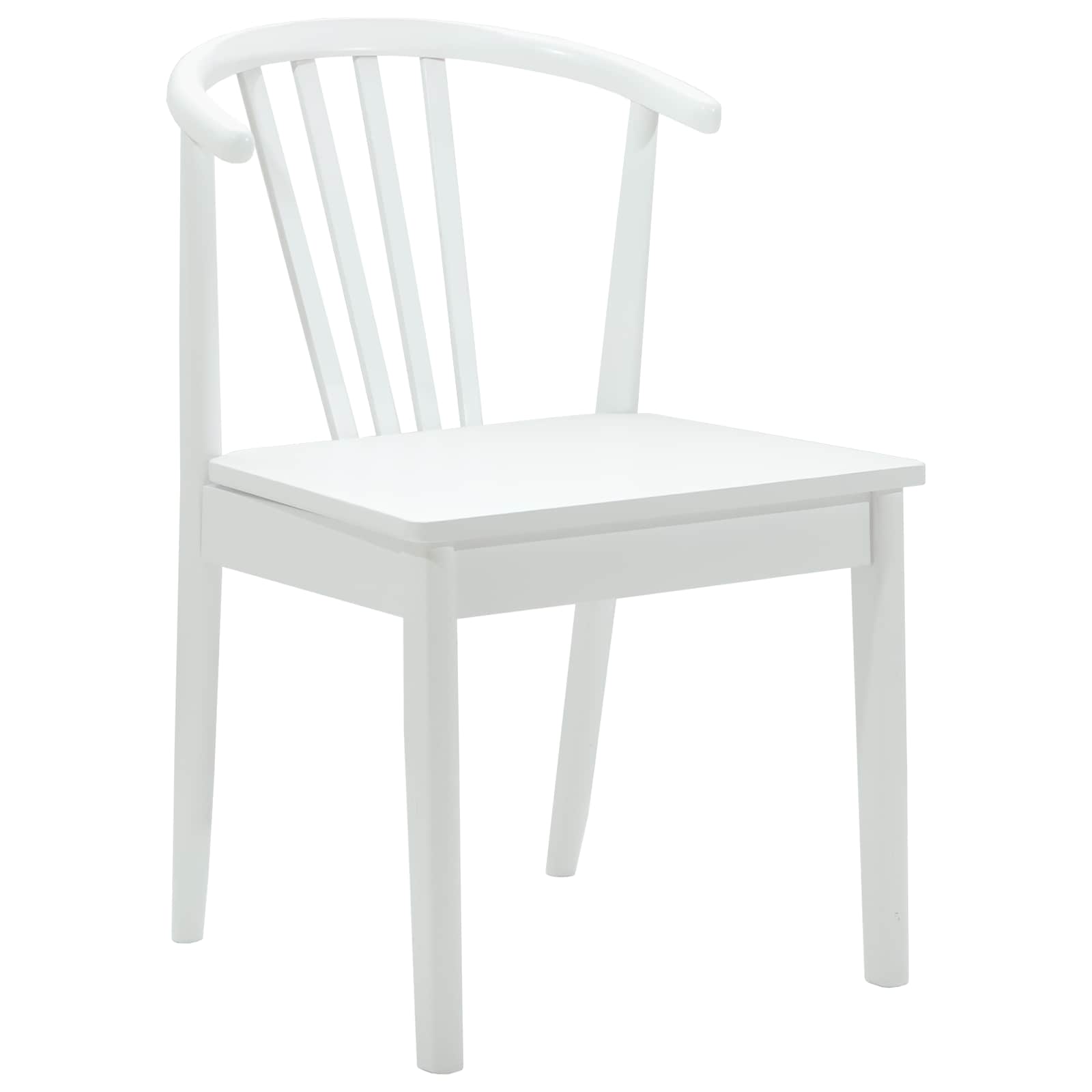 vidaXL Dining Chair 2 pcs Solid Rubberwood White 51 x 61 x 80.5 cm 4