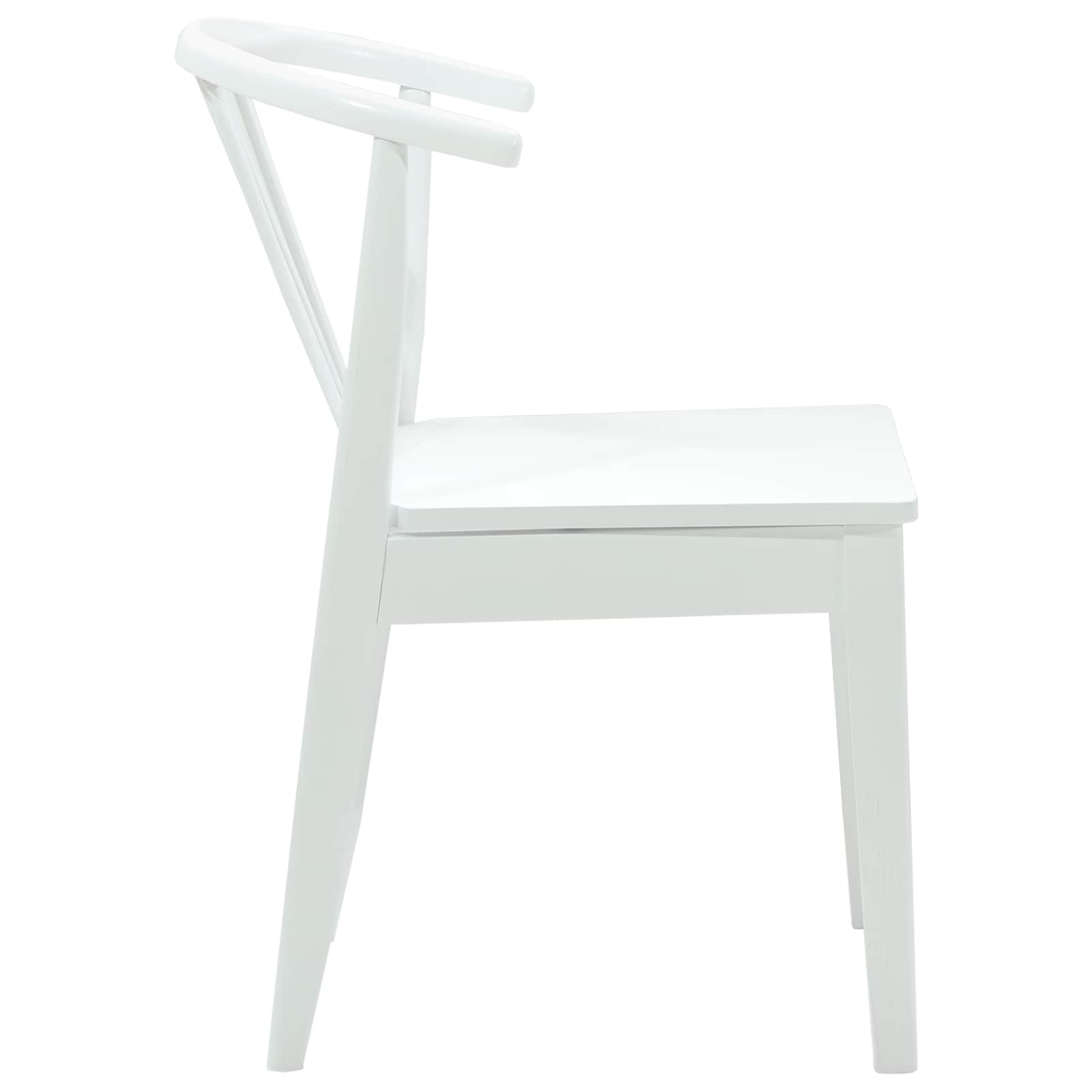 vidaXL Dining Chair 2 pcs Solid Rubberwood White 51 x 61 x 80.5 cm 6
