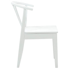 vidaXL Dining Chair 2 pcs Solid Rubberwood White 51 x 61 x 80.5 cm 6