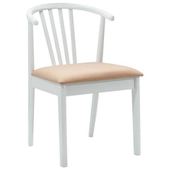 vidaXL Dining Chair 2 pcs Solid Rubberwood White and Brown 4